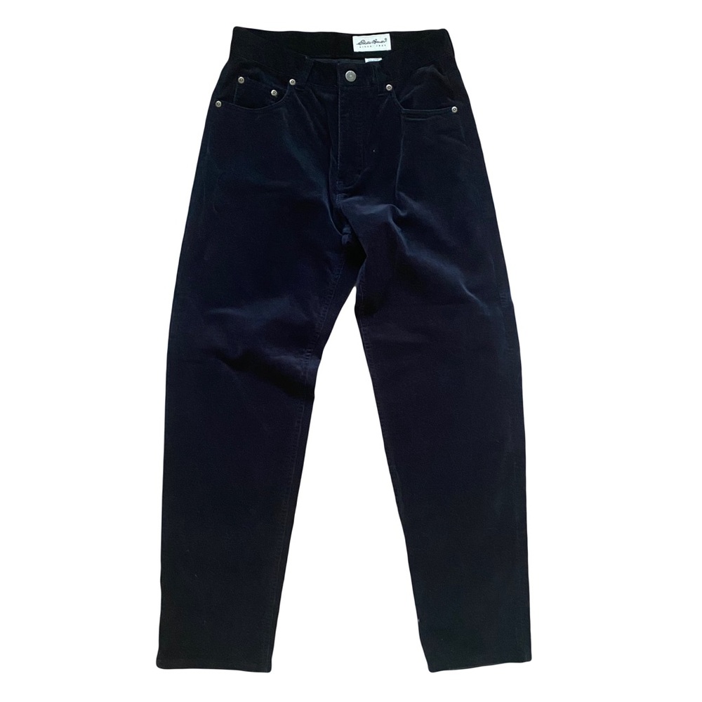 Eddie Bauer Black Corduroy Classic Minimalist Straight Leg‎ Jeans Pants Size 6
